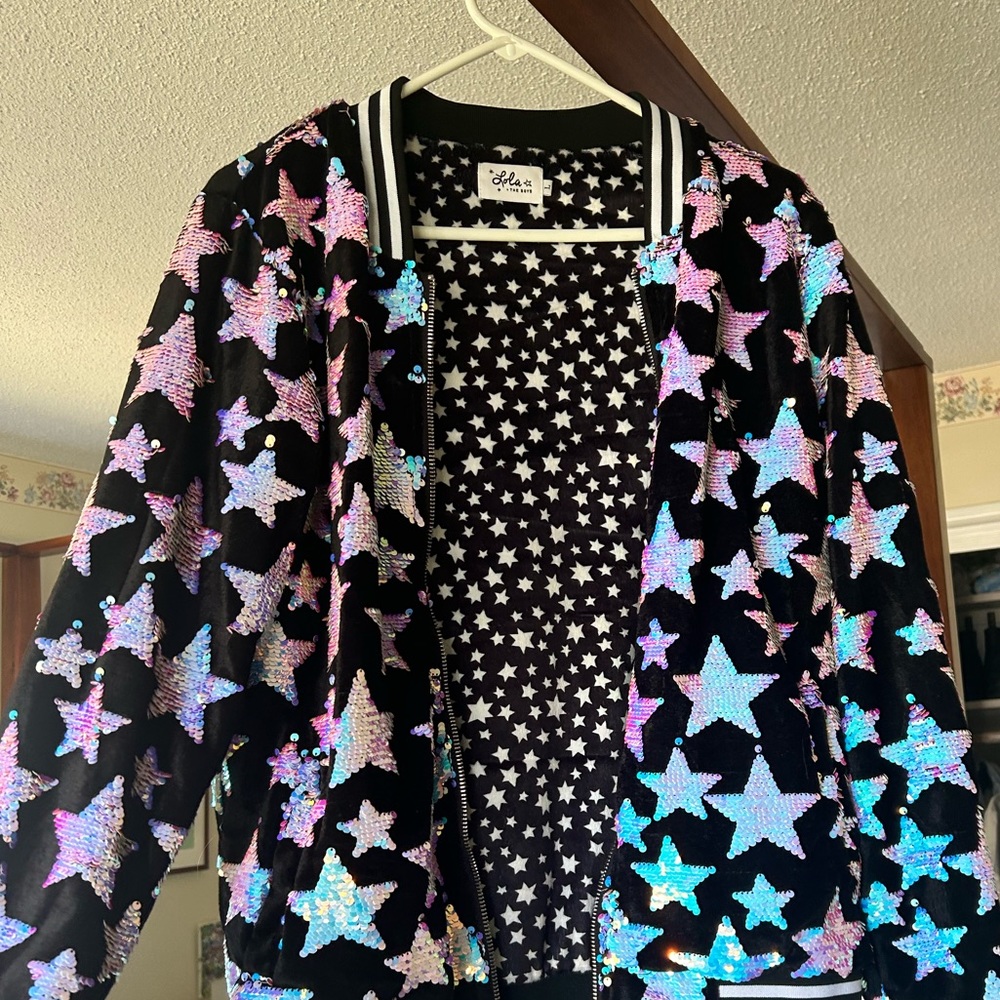 Lola and the boys sequin star jacket